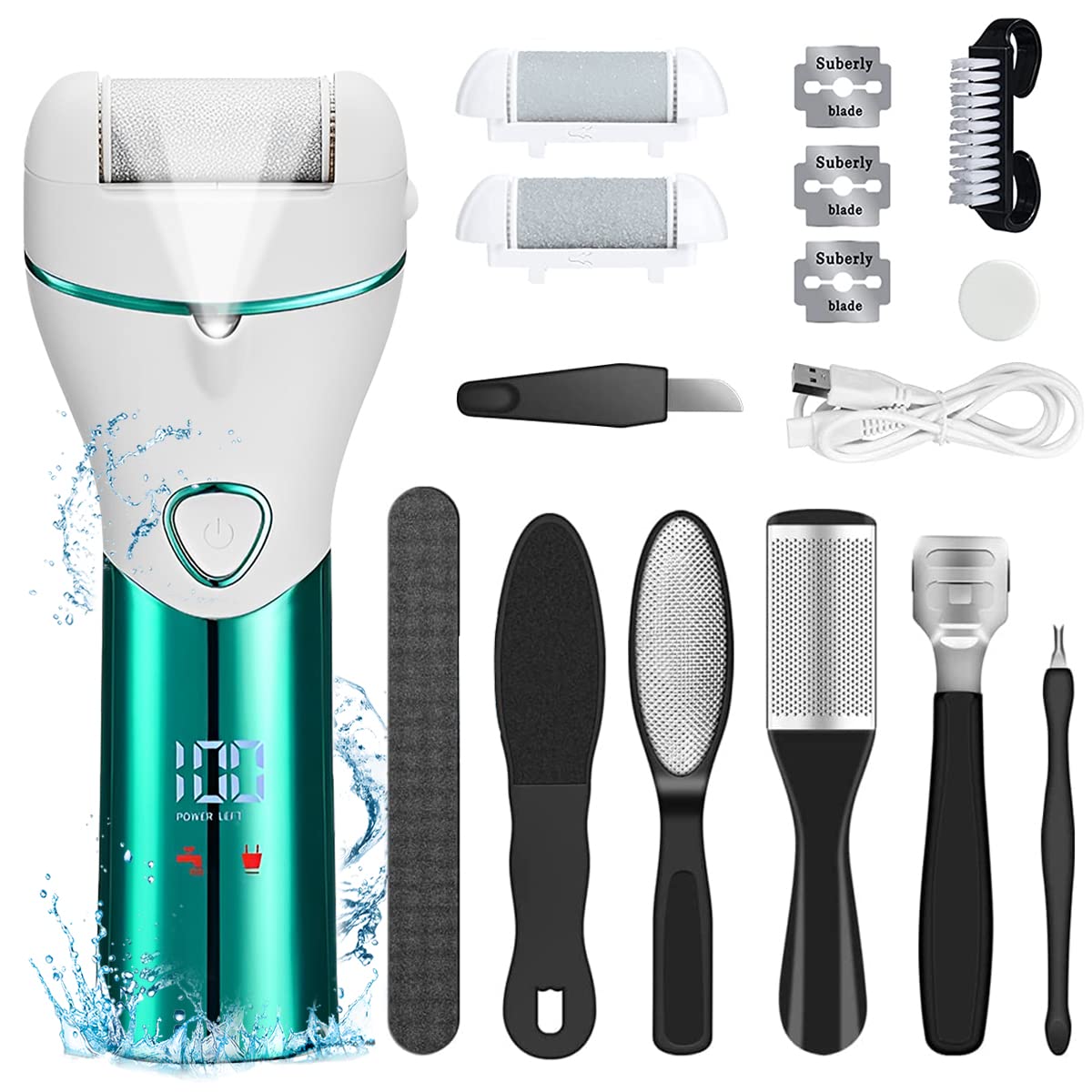 HANNEA Electric Callus Remover For Feet, Pedicure Scrubber For Improve Rough Callus on Heel Rechargeable Electronic Pedicure Tools, Portable Pedicure Device for Callus, Professional Feet Care Kit HANNEA Electric Callus Remover For Feet, Pedicure Scrubber For Improve Rough Callus on Heel Rechargeable Electronic Pedicure Tools, Portable Pedicure Device for Callus, Professional Feet Care Kit